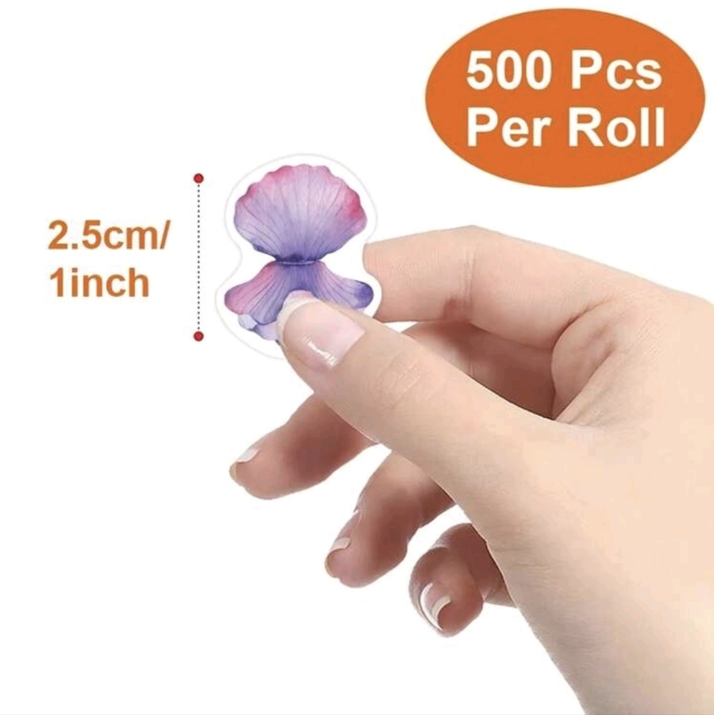 Aquatic Themed Sticker Roll Of 500 - Picture 3 of 5